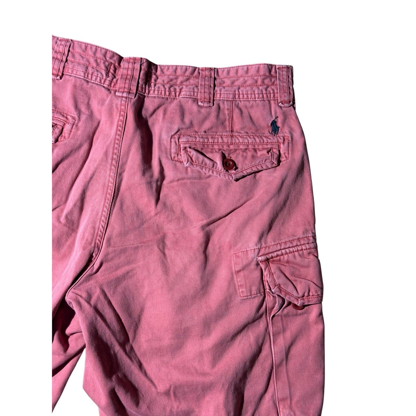 Polo Ralph Lauren Shorts 36 Pink Red Cargo Chino Utility Pockets Summer Casual