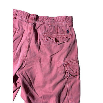 Polo Ralph Lauren Shorts 36 Pink Red Cargo Chino Utility Pockets Summer Casual
