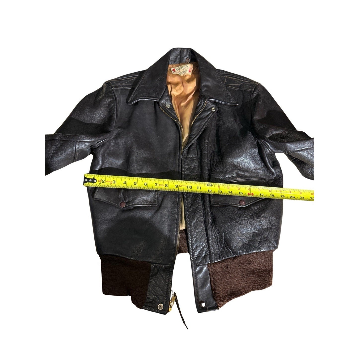 Vintage 1949 Sierra Sportswear Horsehide Leather Jacket Sz 40 Union Label USA