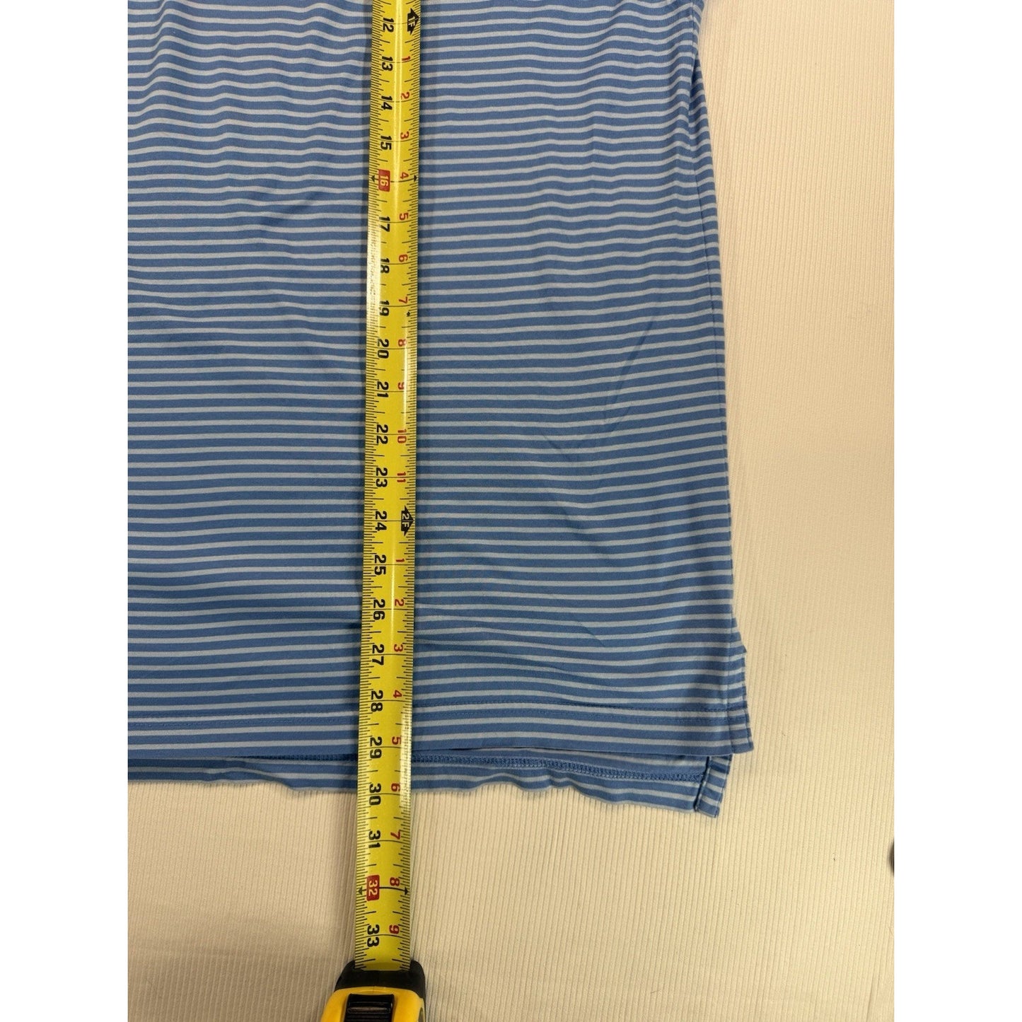 Peter Millar Oak Tree Golf Polo XL Blue Striped Cotton Korea