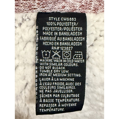 Canada Weathergear Sherpa Lined Cardigan Pink White Open Front Women’s Large