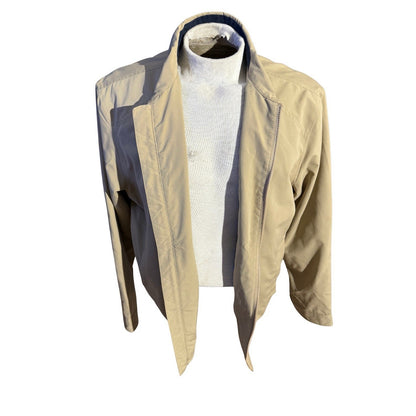 Haggar Men’s Large Tan Bomber Jacket Lightweight Zip Up Coat New Without Tags