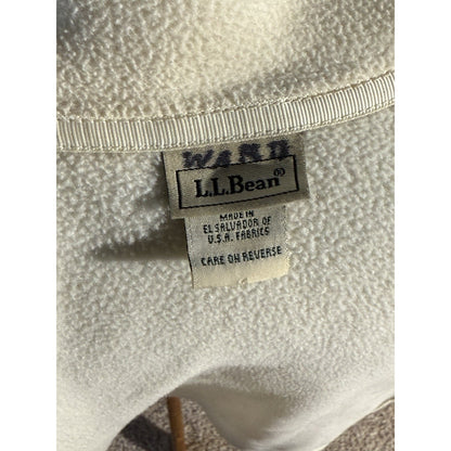 L.L. Bean Women’s Polartec Fleece Jacket Off White Zip Up El Salvador XL
