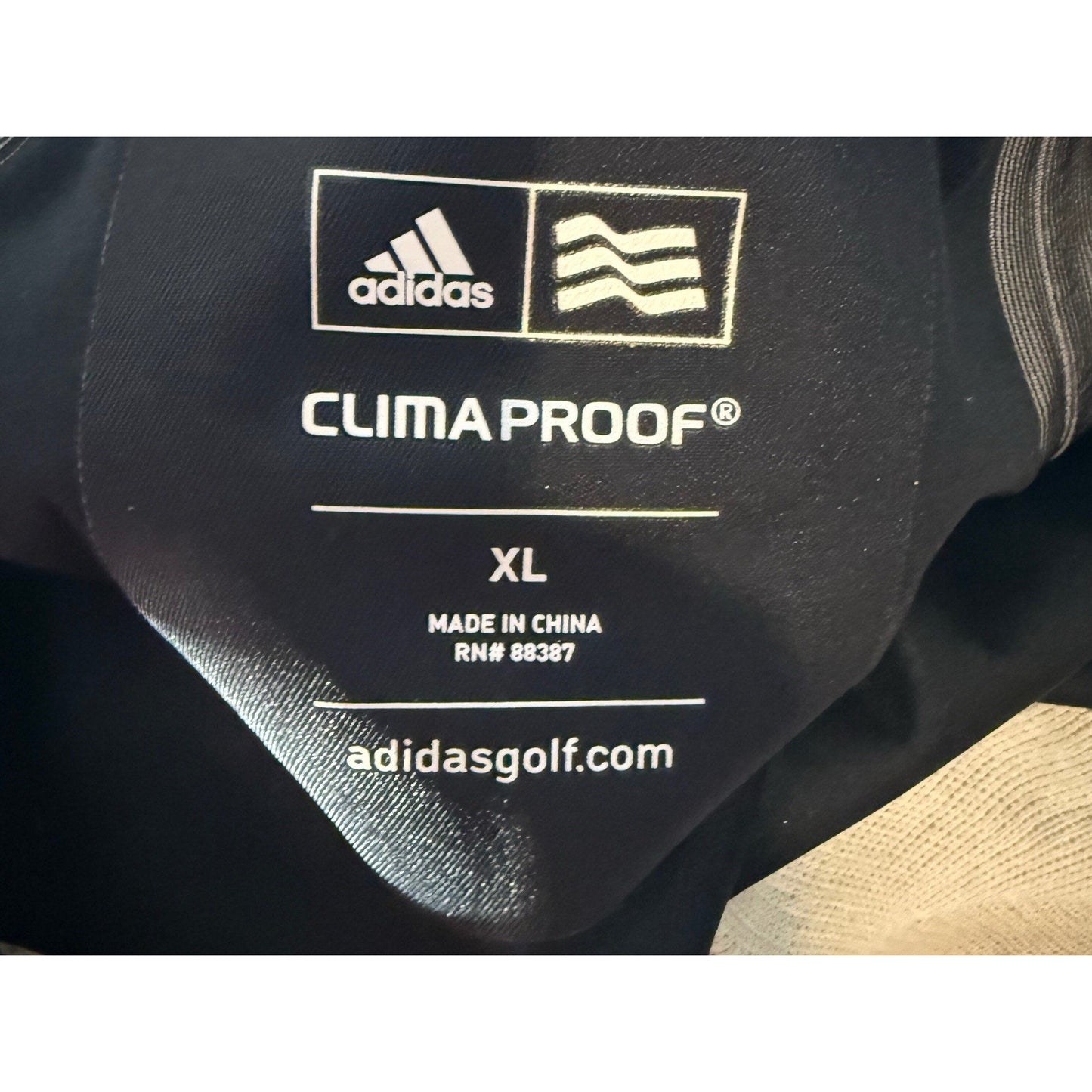 Adidas Golf ClimaProof Jacket XL Black Waterproof Wind Rain Coat Pullover