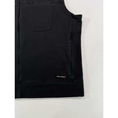 Polo Sport Ralph Lauren Sleeveless Hoodie Vest Mens L Black Full Zip