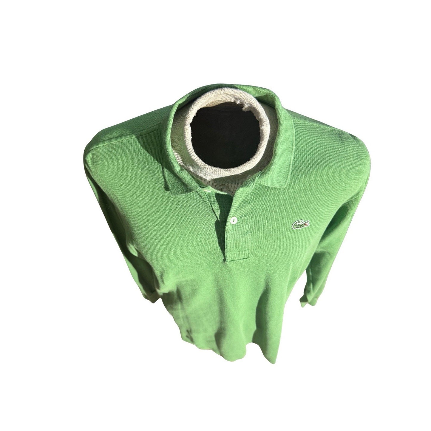 Lacoste Men’s XL Long Sleeve Polo Shirt Green Crocodile Logo Made in Peru