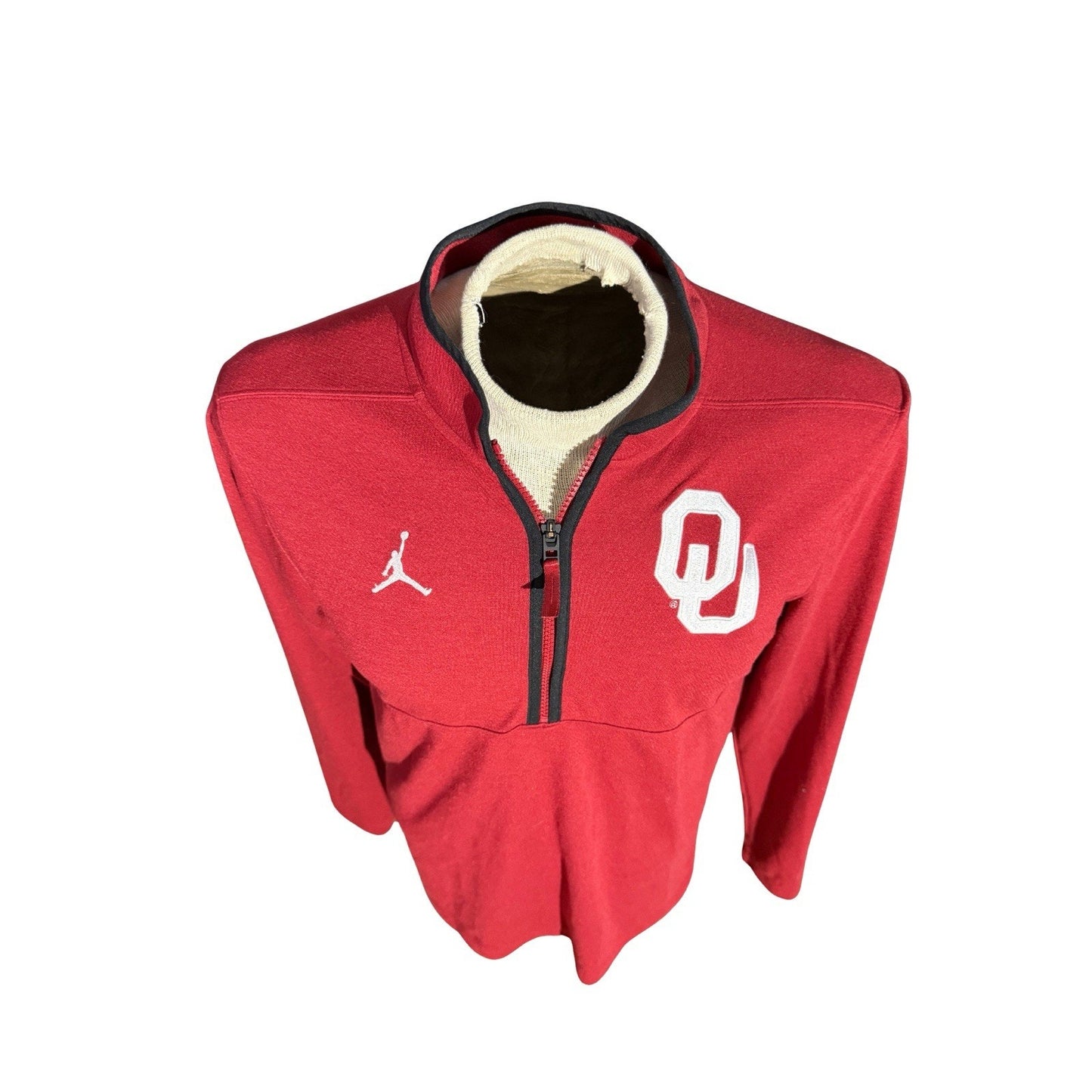 Nike Jordan Dri-Fit Oklahoma Sooners OU Quarter Zip Pullover Men’s Small Red