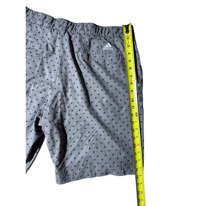 Adidas Golf Shorts 36 Gray Triangle Print Stretch Lightweight Performance Fit