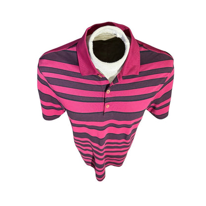 Nike Golf Dri-Fit Tour Performance Polo Shirt Striped Pink Black Men’s