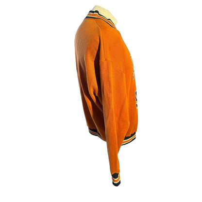 VTG 70s Russell Athletic OSU Oklahoma State V-Neck Sweatshirt Orange L Gold