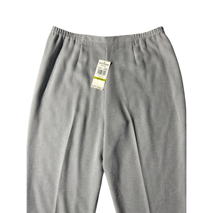 Alfred Dunner Swan Lake Pants Women’s 14P Gray Pull-On Elastic Waist New