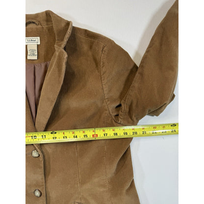 L.L.Bean Women’s Corduroy Blazer Jacket Brown Tailored Fit Size