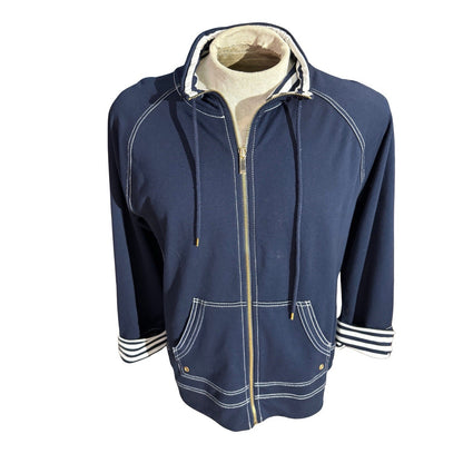 Anne Klein Sport Full Zip Navy Blue Jacket Women XL Athletic Wear - EUC