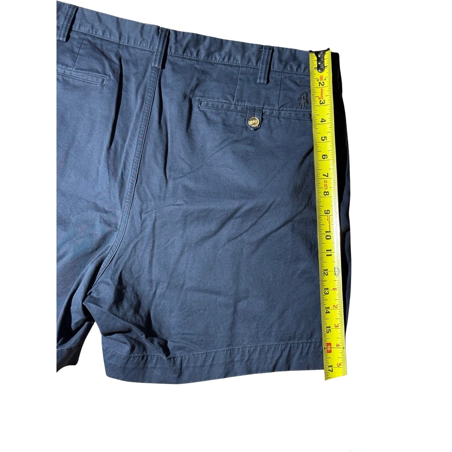 Polo Ralph Lauren Men’s Chino Shorts 38 Navy Blue Stretch Classic Fit Flat Front