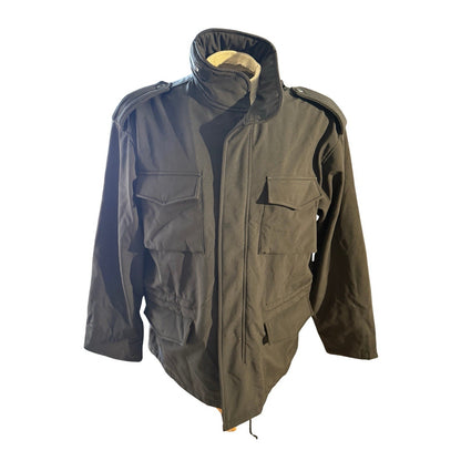 Rothco M-65 Field Jacket Large Regular Black Army Military Quilted Liner Hood