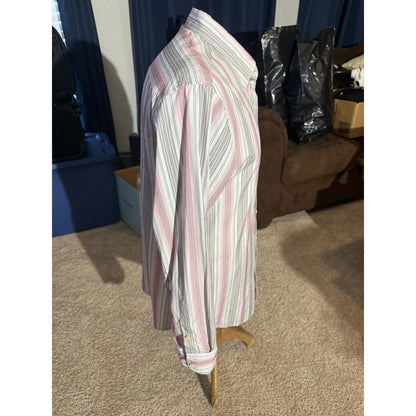 Tommy Bahama Men’s M Striped Cotton Silk Blend Long Sleeve Button Shirt 278