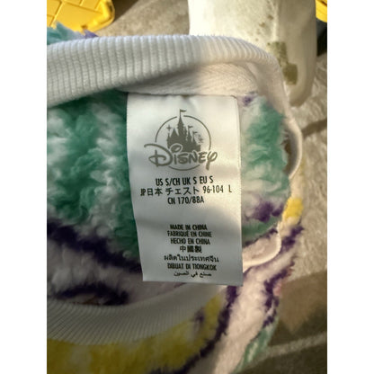 Disneyland Sherpa Fleece Sweatshirt Small Multicolor Logo Print Crewneck