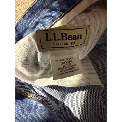 L.L.Bean Men’s Jeans 33x32 Natural Fit Straight Leg Blue Denim Vintage