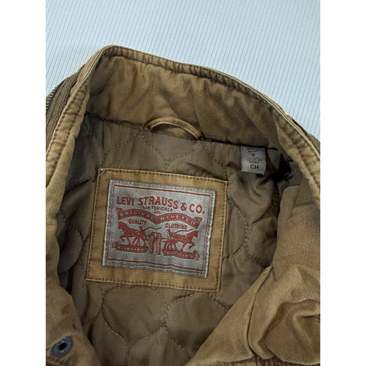 Levi’s Brown Field Jacket Men’s Small Quilted Lined Utility Moto Coat