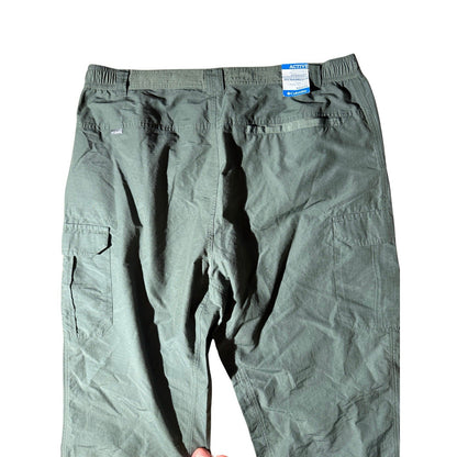 Columbia Men’s Omni-Shade Cargo Pants L 32L Green Active Fit NWT Sun Protection