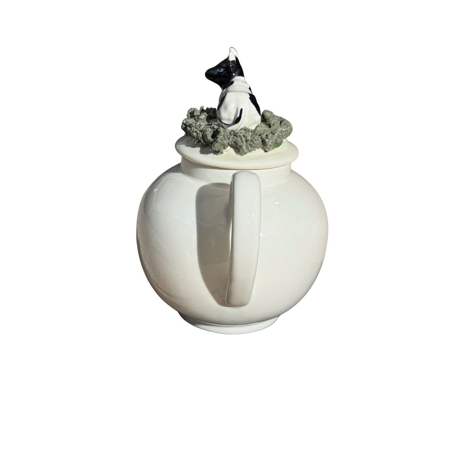 Vintage 1982 Mann China Black/White Holstein COW Teapot w/Lid