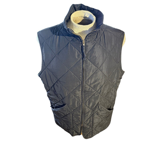 J.Crew Mercantile Men’s Large Black Quilted Puffer Vest Sleeveless Zip Jacket