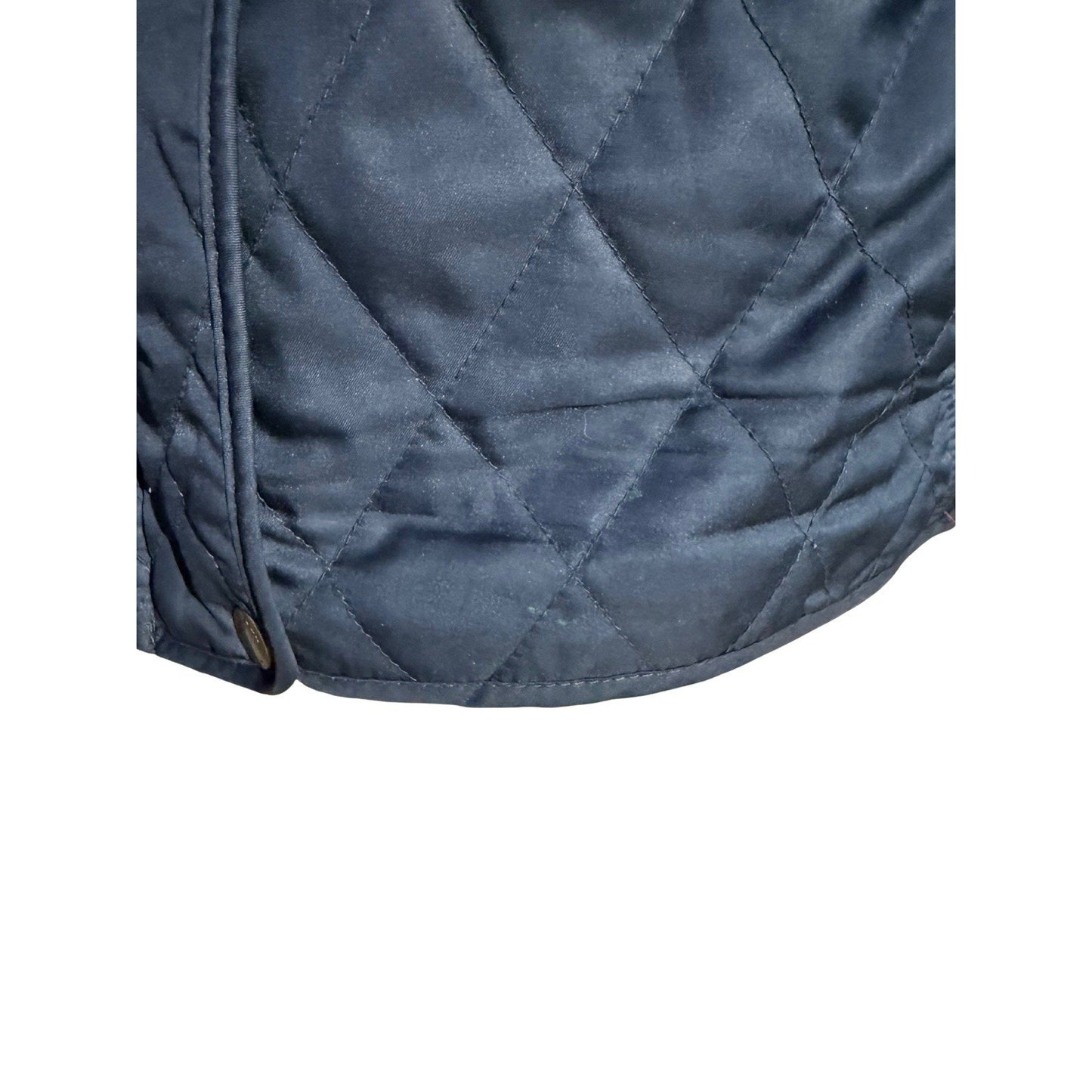 L.L. Bean Women’s Quilted Vest XL Blue Plaid Lining Snap Front Winter