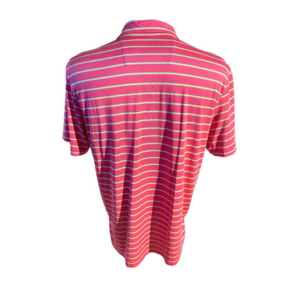Southern Tide Club Skipjack Polo Shirt Pink Green Stripe Performance Men’s M