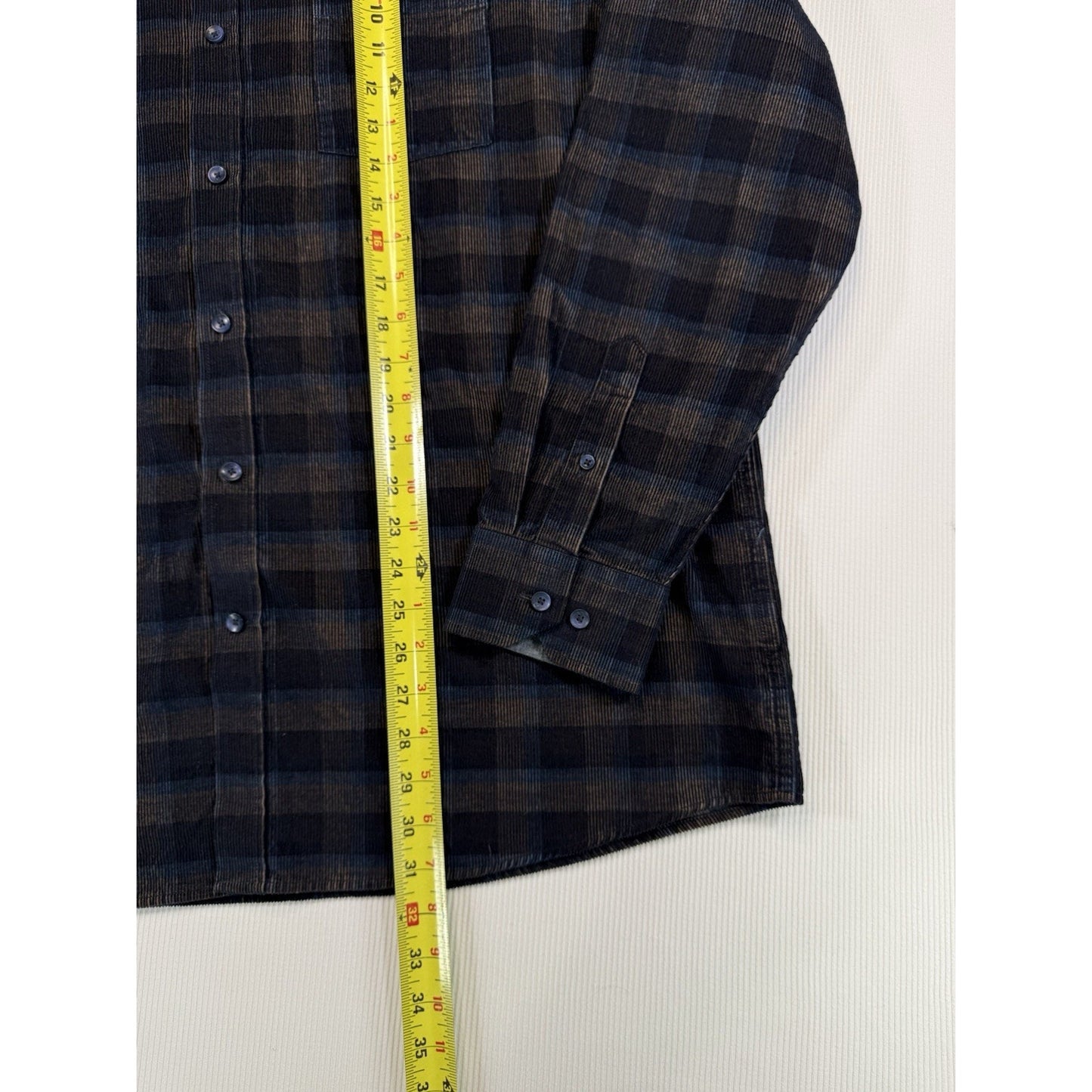 Johnston & Murphy Button Down Shirt Mens XL Plaid Cotton Long Sleeve