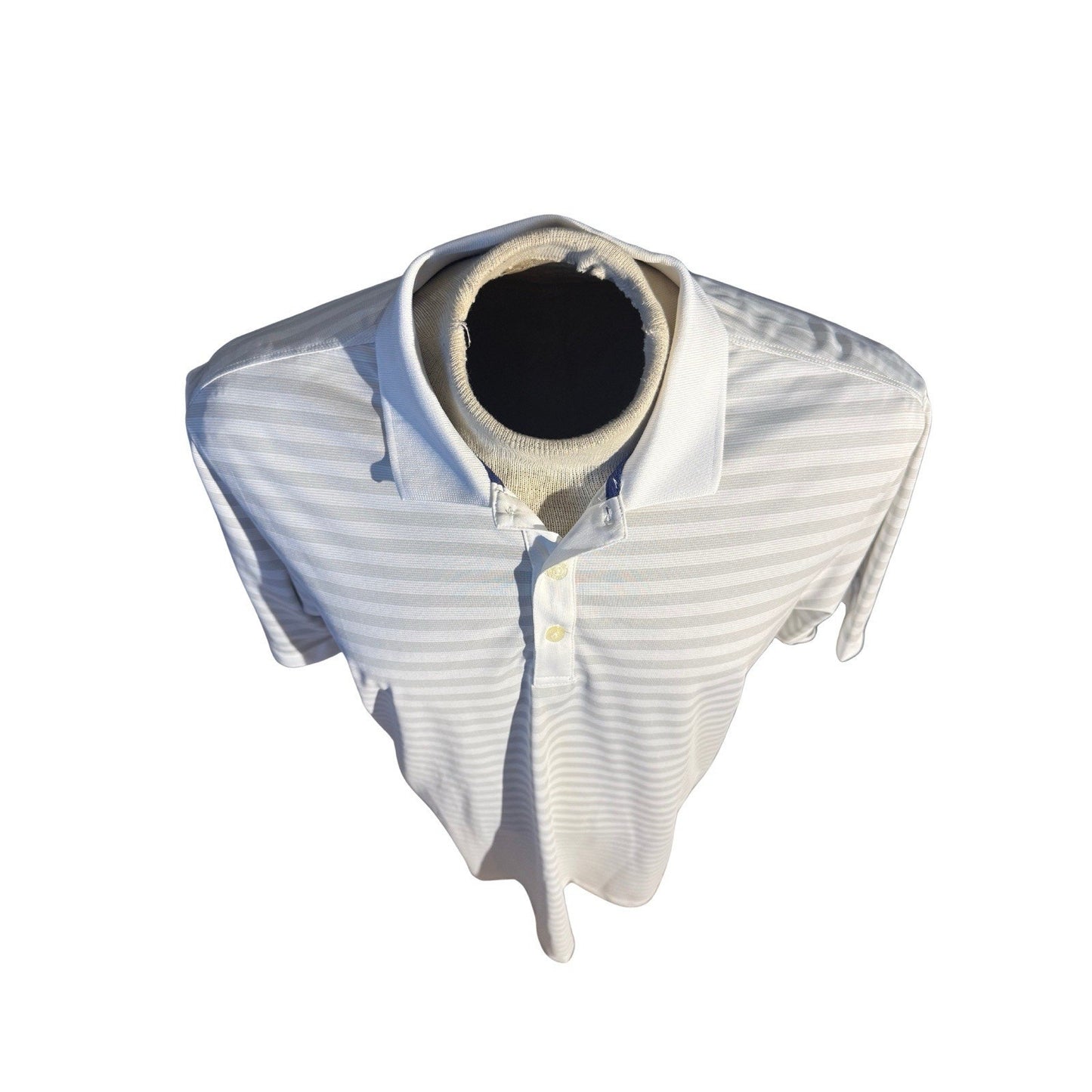 Jack Nicklaus Men’s StayDri Golf Polo Shirt White Gray Stripe Size L