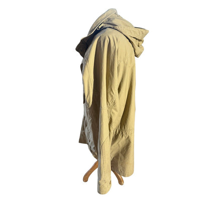 L.L. Bean Field Coat Jacket Men’s L Tall Khaki Utility Parka Hooded Cotton
