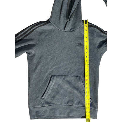 Adidas Gray Hoodie Pullover 3-Stripes Kangaroo Pocket Sweatshirt Men’s Medium