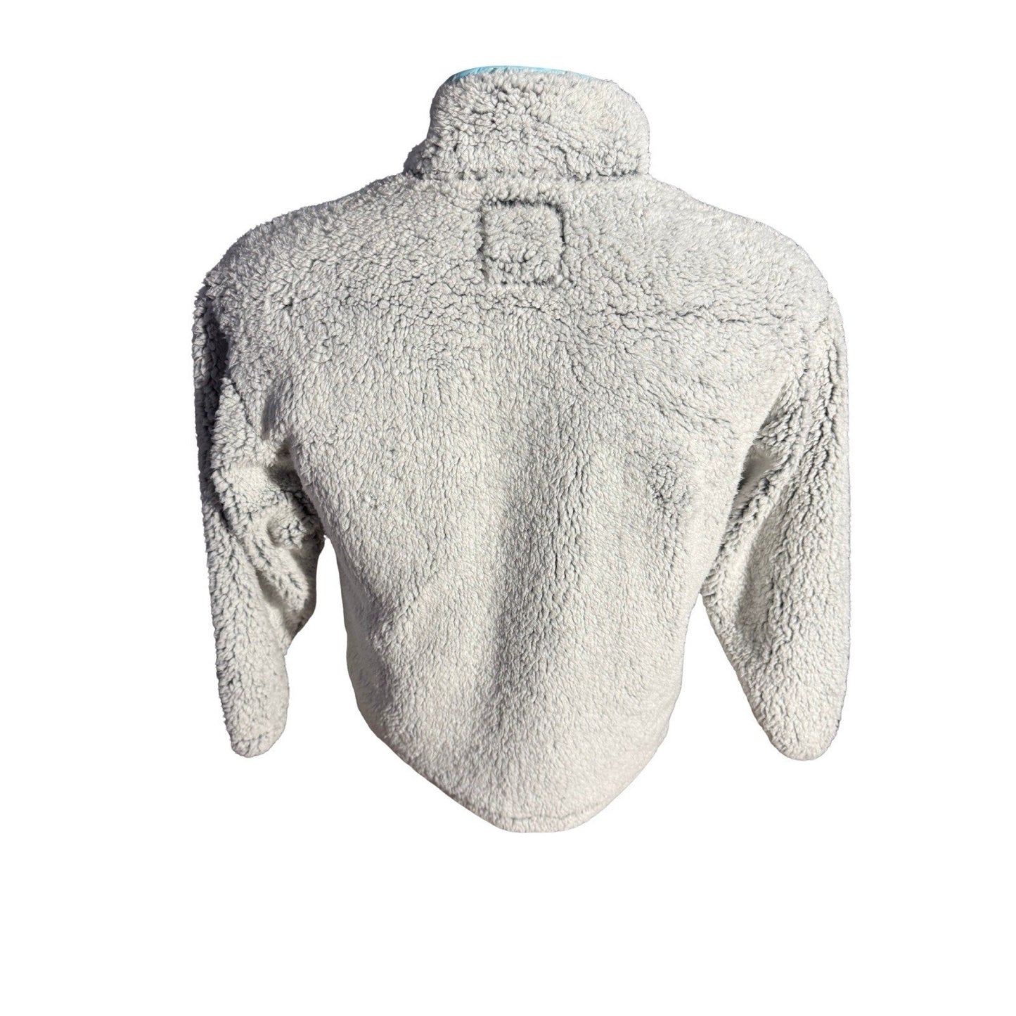 Justice Sherpa Jacket Girls Size 10 Gray Long Sleeve Half Button Soft Warm