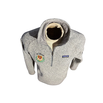 Patagonia Women’s Better Sweater 1/4 Zip Fleece Gray L Chi Omega Crest