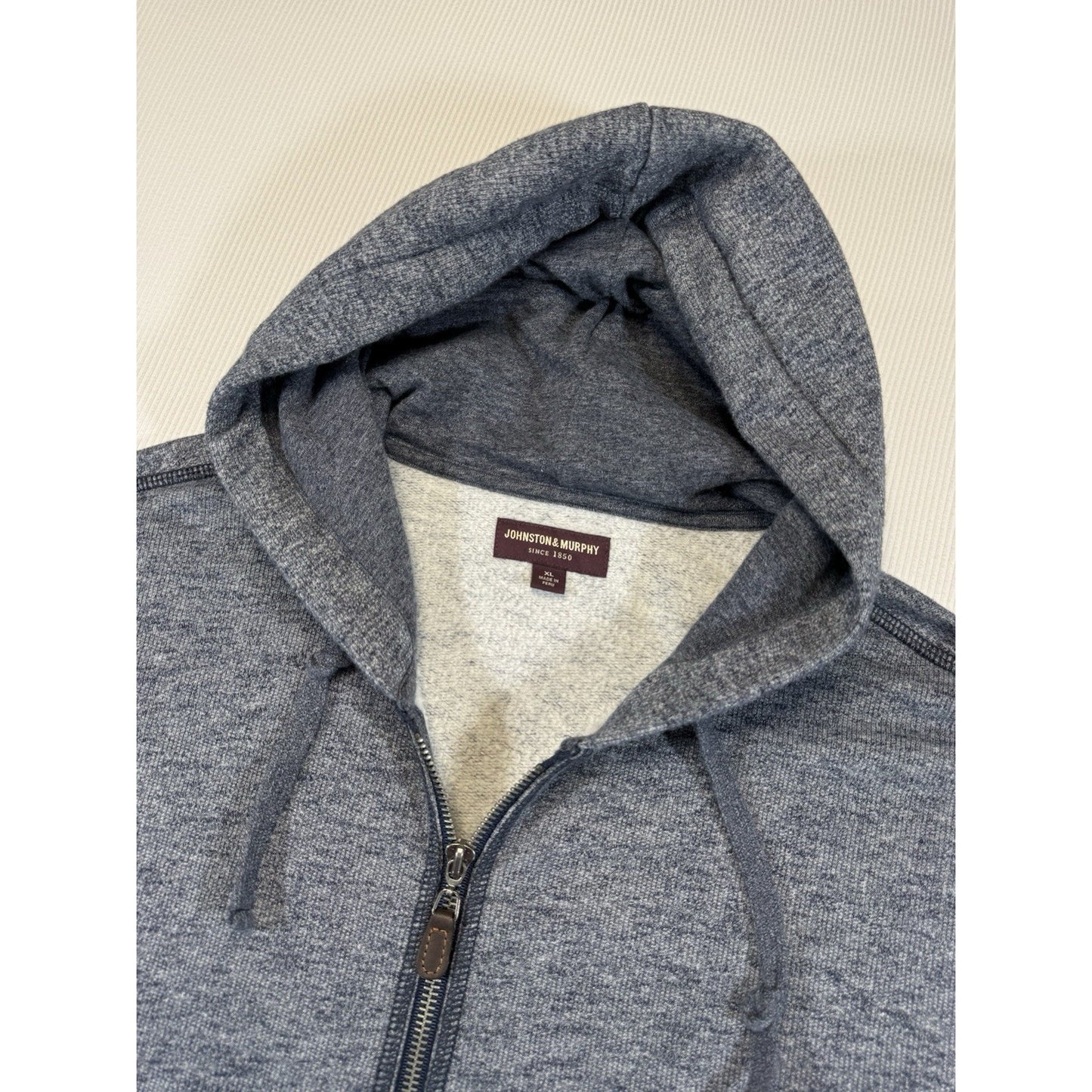 Johnston & Murphy Sherpa Lined Full Zip Hoodie Mens XL Gray