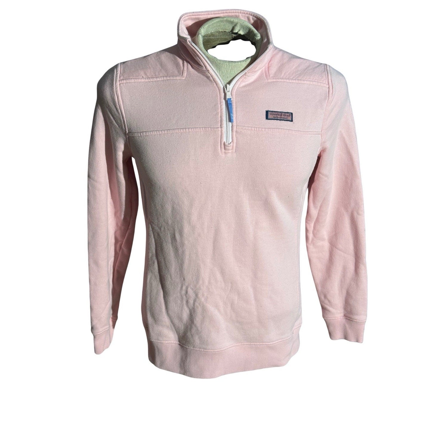 Vineyard Vines Women’s Shirt Pullover Pink Quarter Zip Whale Logo Sz Small