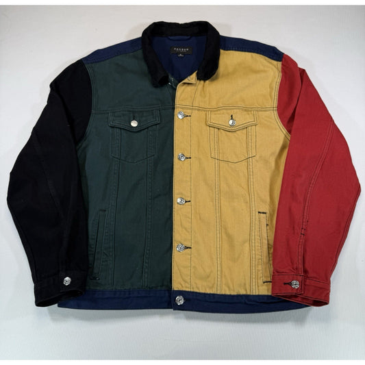 Vintage inspired PacSun Men's Denim Jacket Multicolor Spread Collar Size XL