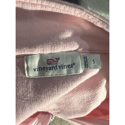Vineyard Vines Women’s Shirt Pullover Pink Quarter Zip Whale Logo Sz Small