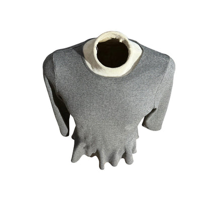 Lauren Ralph Lauren Gray Herringbone Peplum Top Women’s L 3/4 Sleeve Stretch