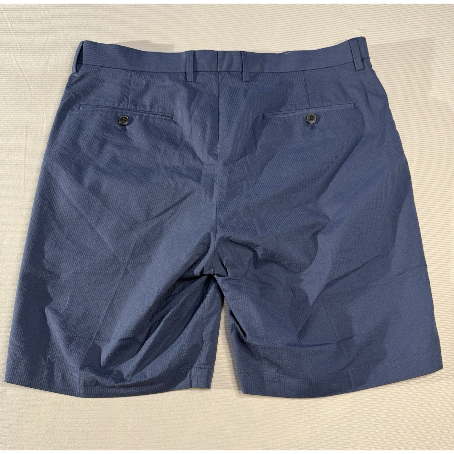J.Crew Destination 33 Navy Stretch Shorts Cotton Blend Seersucker Casual