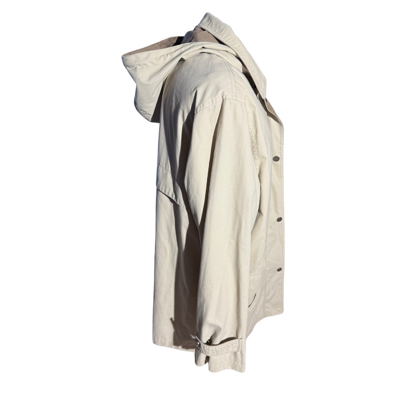 London Fog Men’s XL Limited Edition Trench Coat Beige Tan Hooded Water Resistant