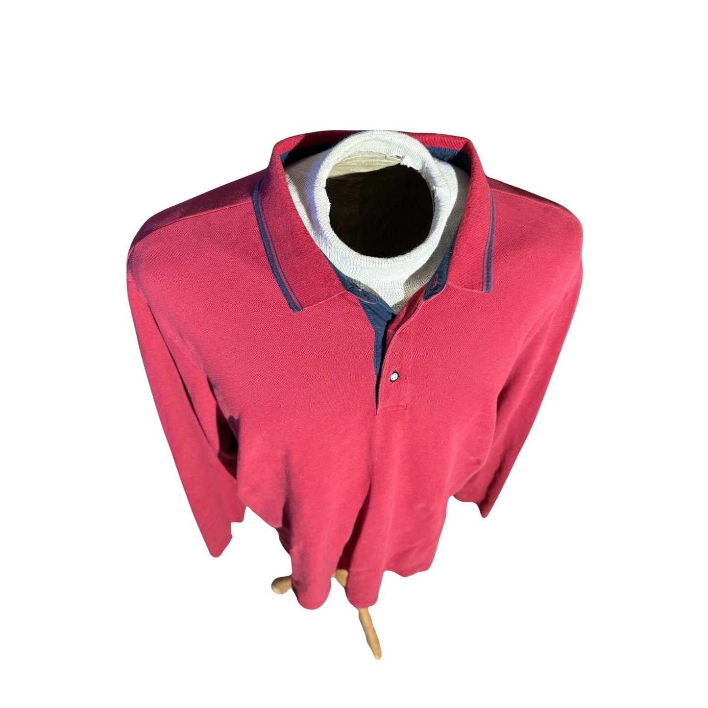 UNTUCKit XL Long Sleeve Polo Shirt Red Pima Cotton Made in Peru Men’s Casual