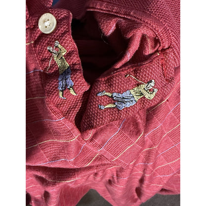 Bobby Jones Collection Men’s XL Made in Italy 100% Cotton Golf Polo Red Grid