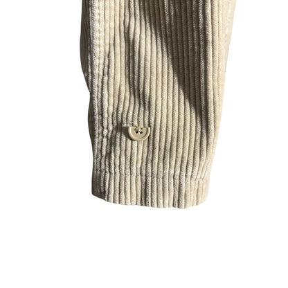 American Eagle Women’s Corduroy Toggle Coat Plaid Lined Hooded Jacket Beige L