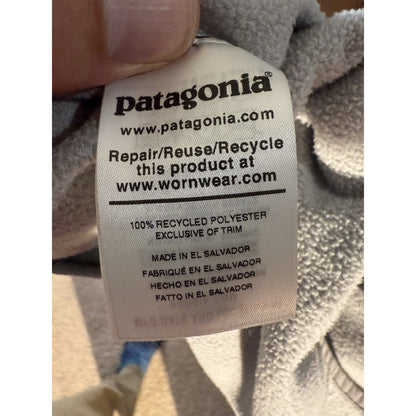 Patagonia Women’s Lightweight Synchilla Snap-T Fleece Pullover Gray White L SP20
