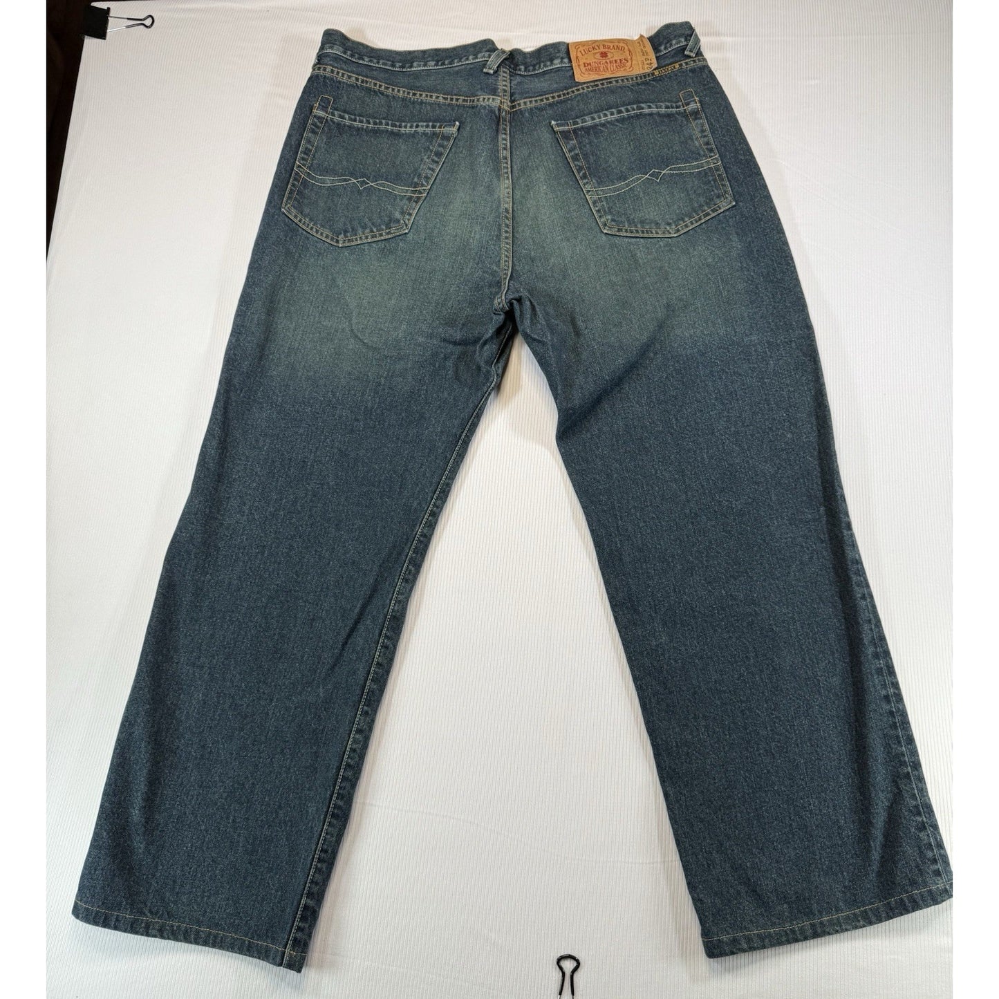 Lucky Brand Dungarees 38x30 USA Made Gene Montesano Vintage Button Fly Jeans