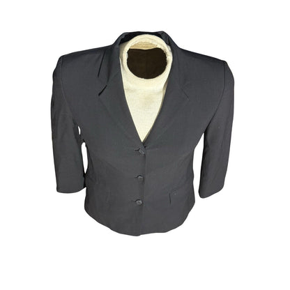 Talbots Petites Black Stretch Blazer Jacket Women’s 8 Made in Japan