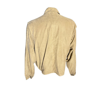 Weatherproof Suede Bomber Jacket XL Tan Absolut Vodka Promo Embroidered