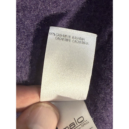 Malo Firenze 100% Cashmere Sweater Purple V-Neck Made in Italy Size 46