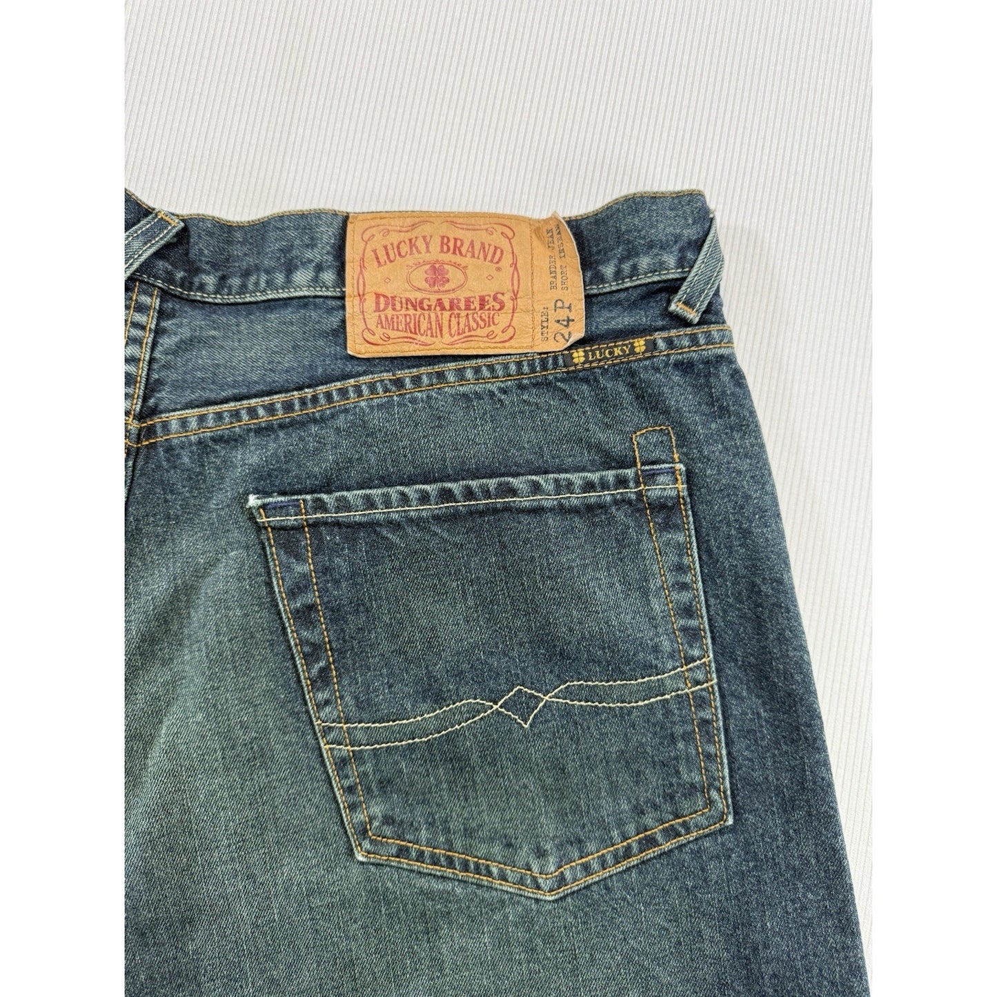 Lucky Brand Dungarees 38x30 USA Made Gene Montesano Vintage Button Fly Jeans